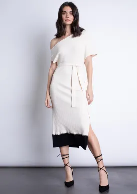 Amber Knit Midi Dress - Winter White