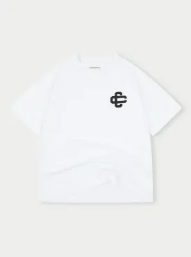 APPLIQUE EMBLEM T-SHIRT - WHITE