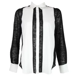 Black & White Button-Up Blouse