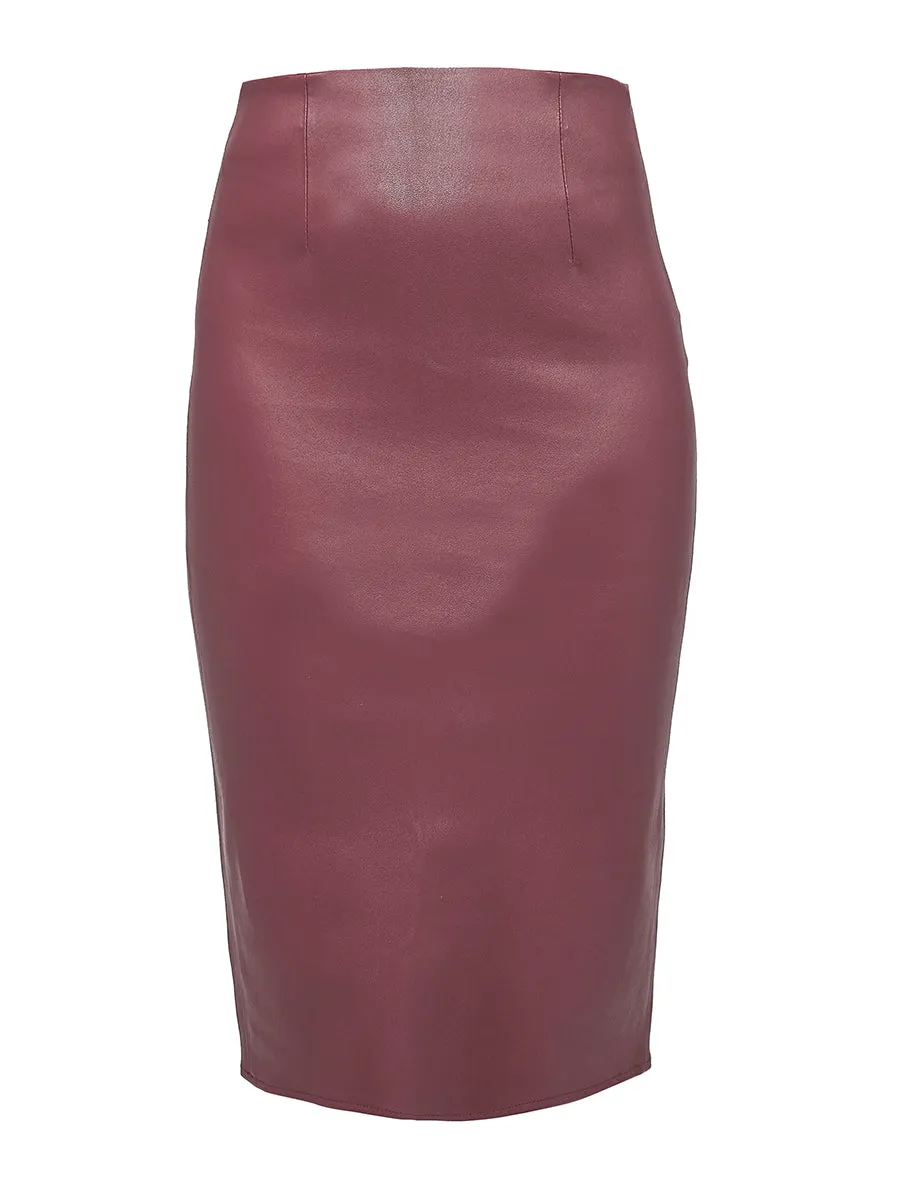 CLAUDE STRETCH LEATHER SKIRT