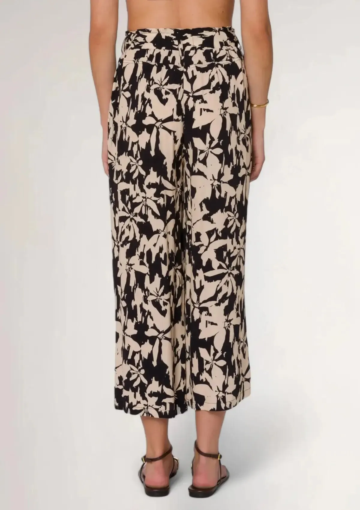 Claudette Pants - Black Cream Floral