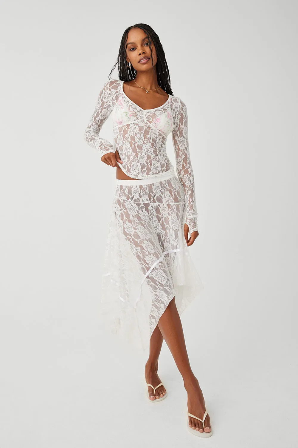 Day Lace Long Sleeve Shirt - White