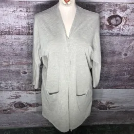 DONNI GRAY RIBBED OPEN CARDIGAN SIZE ONE SIZE TCC