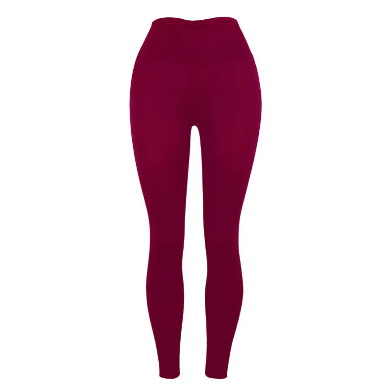 Ladies Slim Butt Lift Solid Color Yoga Pants Leggings