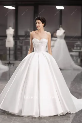 Strapless Corset Designer Mikado Princess Wedding Ballgown