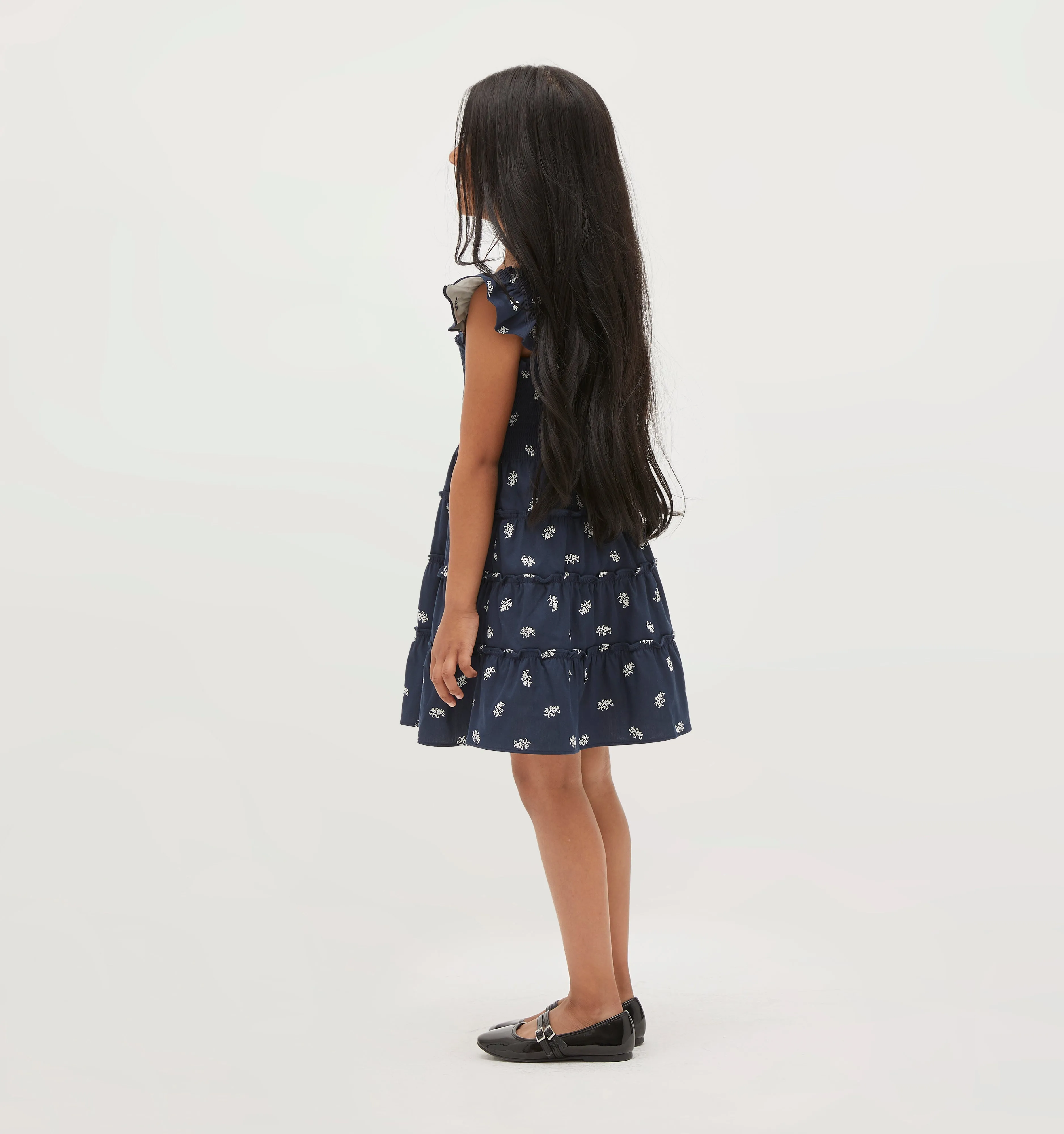 The Tiny Ellie Nap Dress - Navy Autumn Paisley