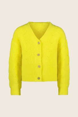 Tween Sweaters | Deau Flo Knitted Cardigan in Lemon| Like Flo