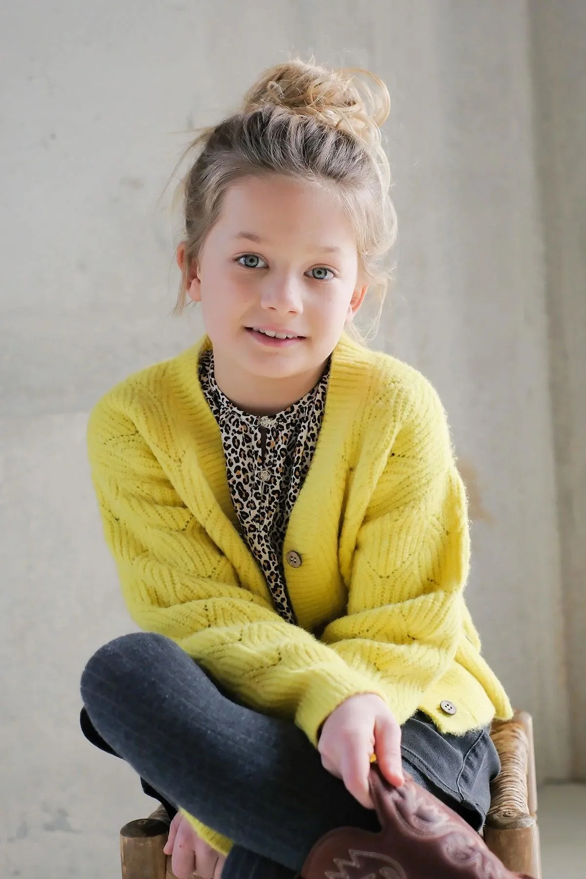 Tween Sweaters | Deau Flo Knitted Cardigan in Lemon| Like Flo