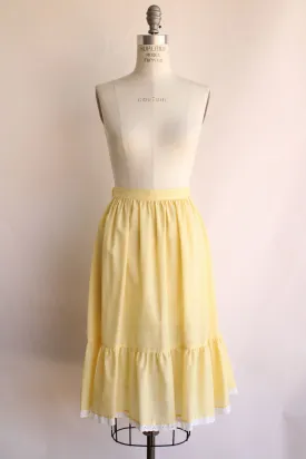 Vintage 1980s 1990s Yellow Gingham Skirt with Ruffle Hem