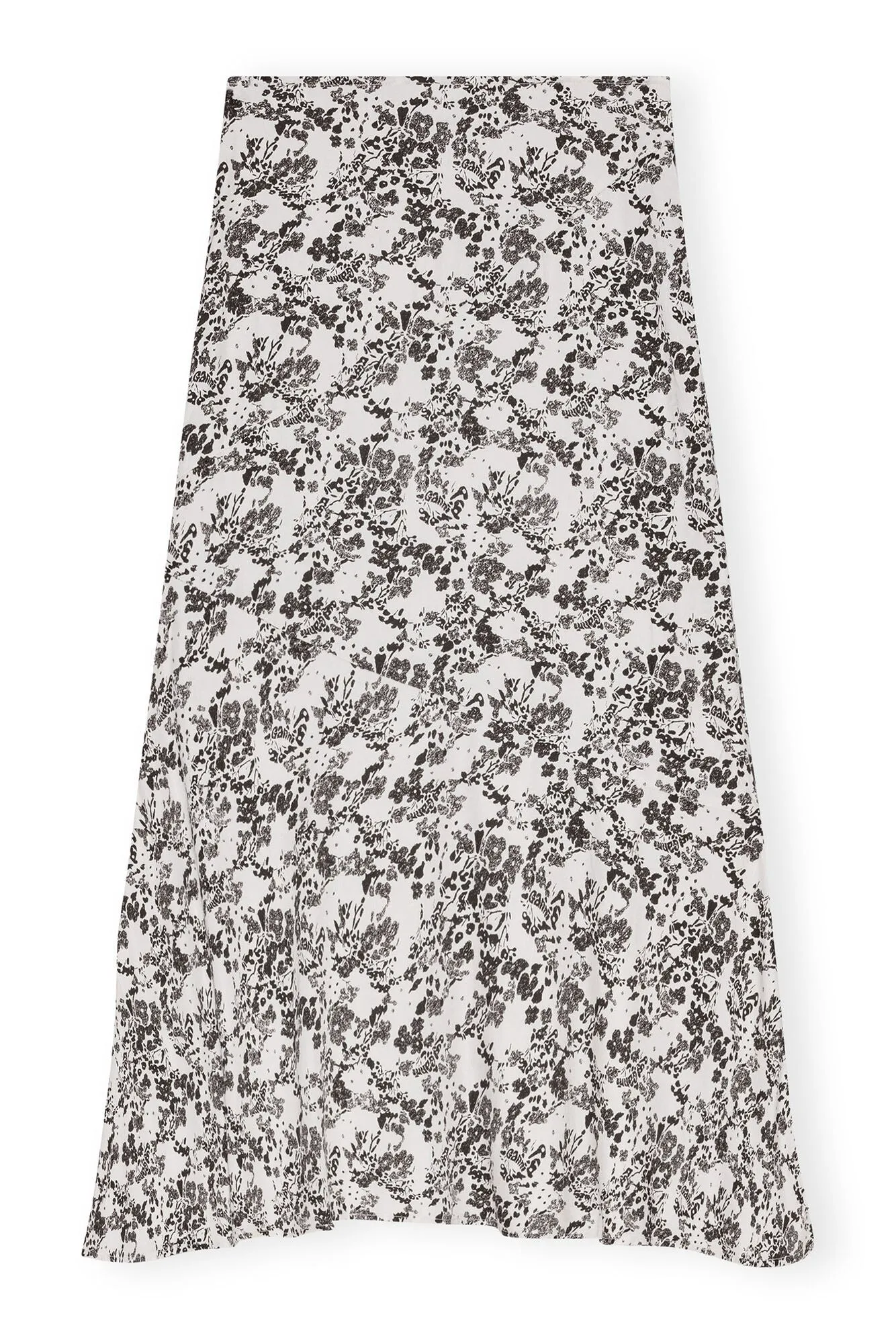 Viscose Long Twill Skirt | Egret Print